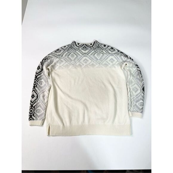 J. Jill Sweater Womens Medium Tall Ombre Fair Isle Mock Neck Pullover Multicolor - Picture 1 of 9
